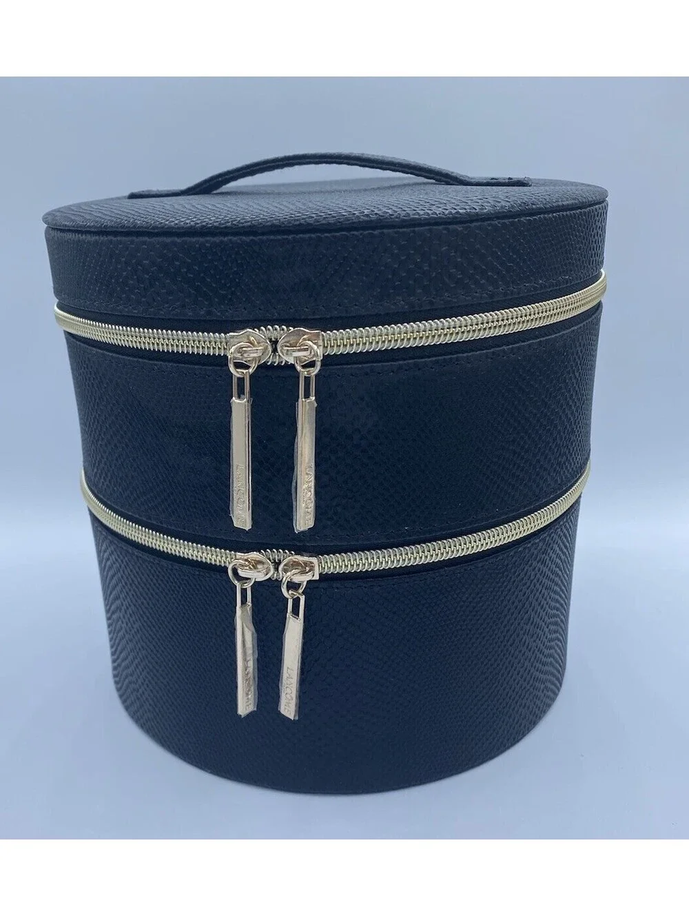 Lancome Black Round Two Tiered Make Up Cosmetic Organizer
